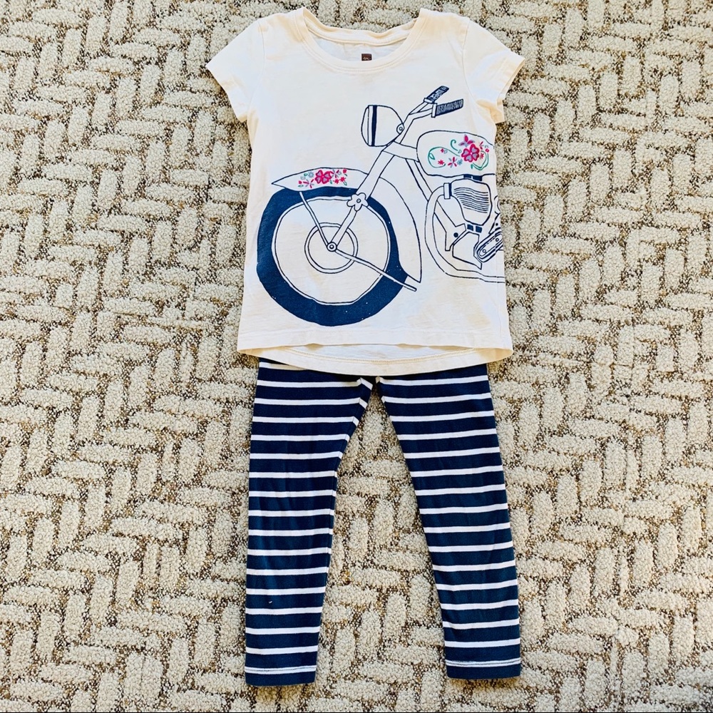 Tea bike shirt & stripe pants